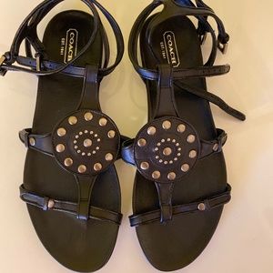 COACH JACLYN STUD DETAIL SANDALS